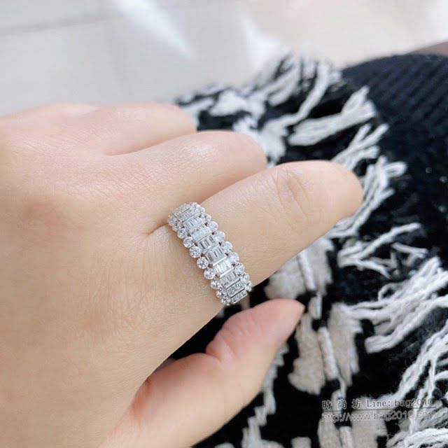 Tiffany純銀飾品 蒂芙尼女士專櫃爆款925三排滿鑽戒指  zgt1609